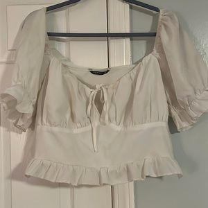 Shein Women’s White Cropped Blouse Size 1x